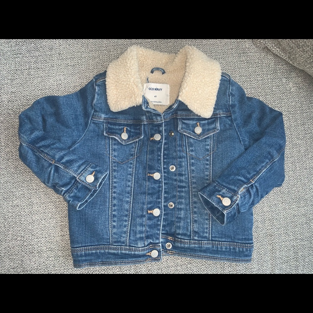 Kids denim sherpa jacket